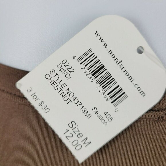 Nordstrom Intimates Boy Leg Brief Shapewear Panty Light Control Med Brown NWT - Picture 7 of 8